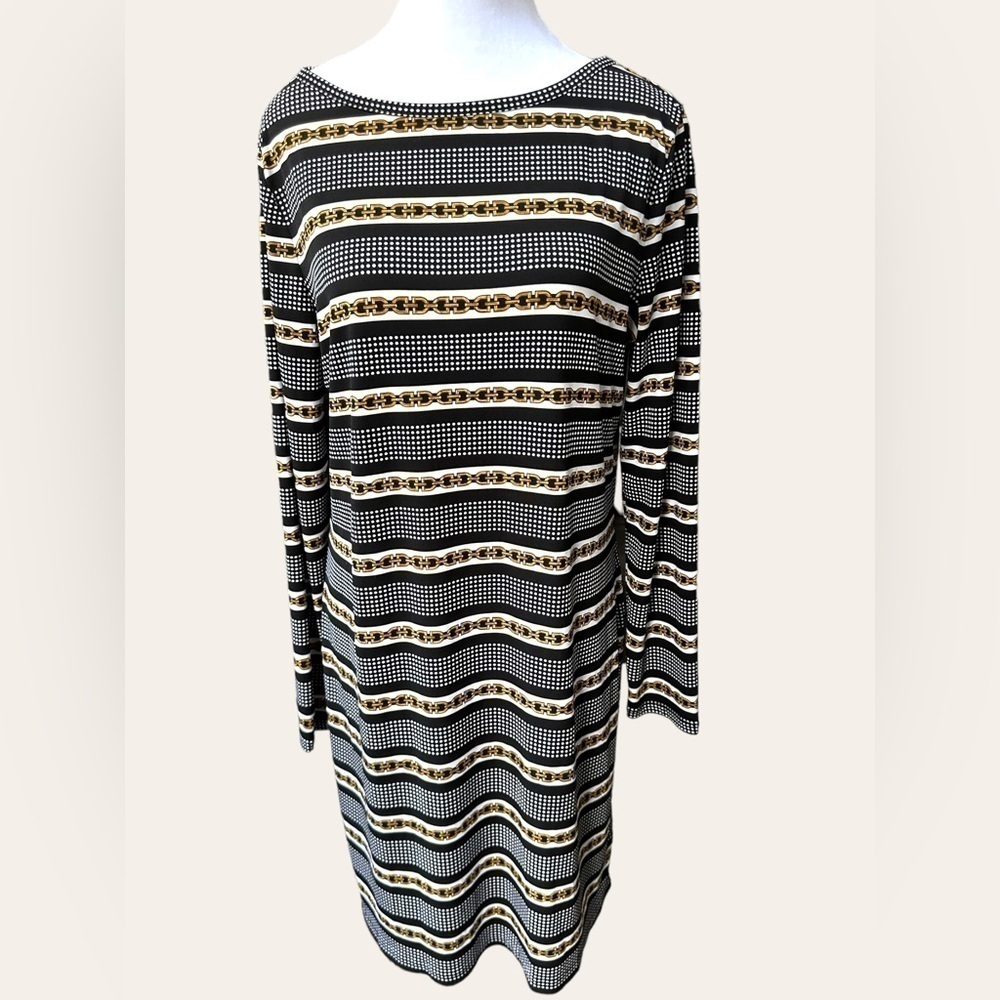 Michael by Michael Kors long sleeve shift dress long sleeve size L chain…